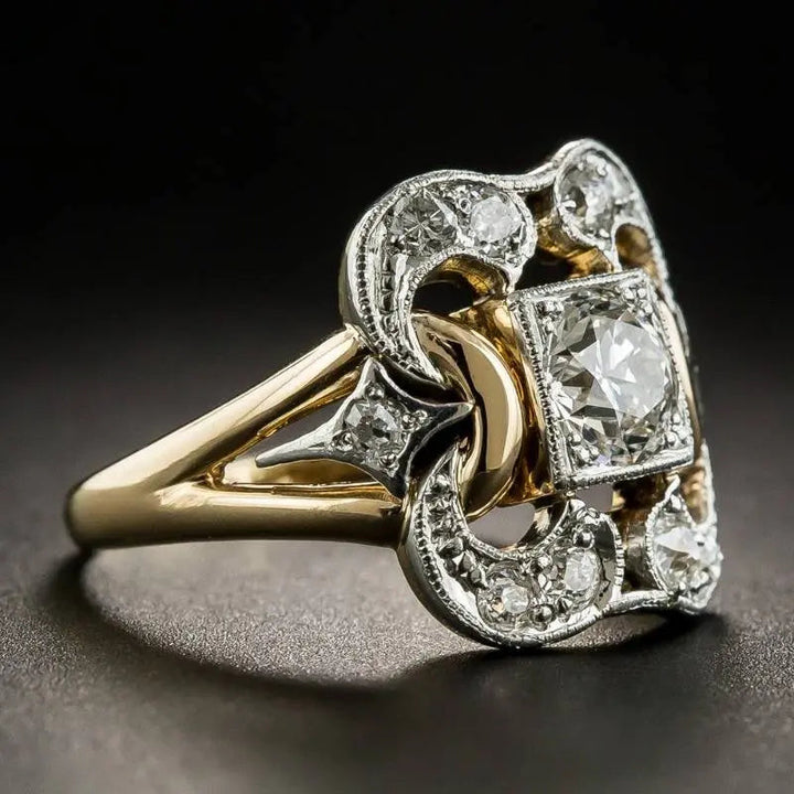 Anillo vintage de oro con circón - Zelira