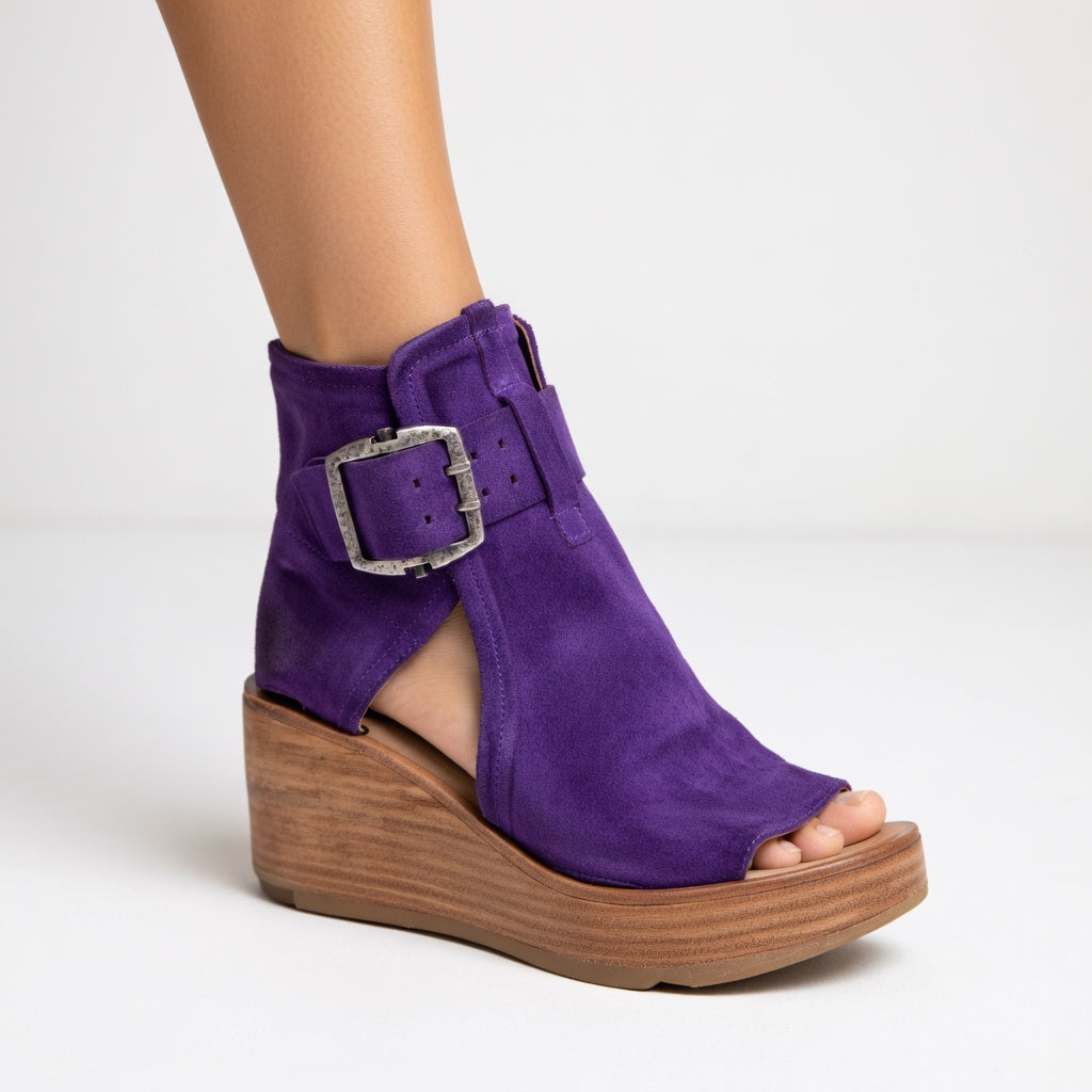 Elsera™ – Botines abiertos con cuña de estilo moderno