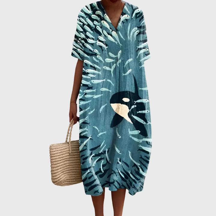 Samira, Vestido de verano ligero de manga corta de Zelira