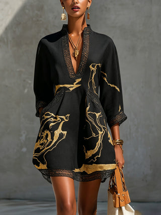 Donatella | Mini vestido negro con encaje de croché
