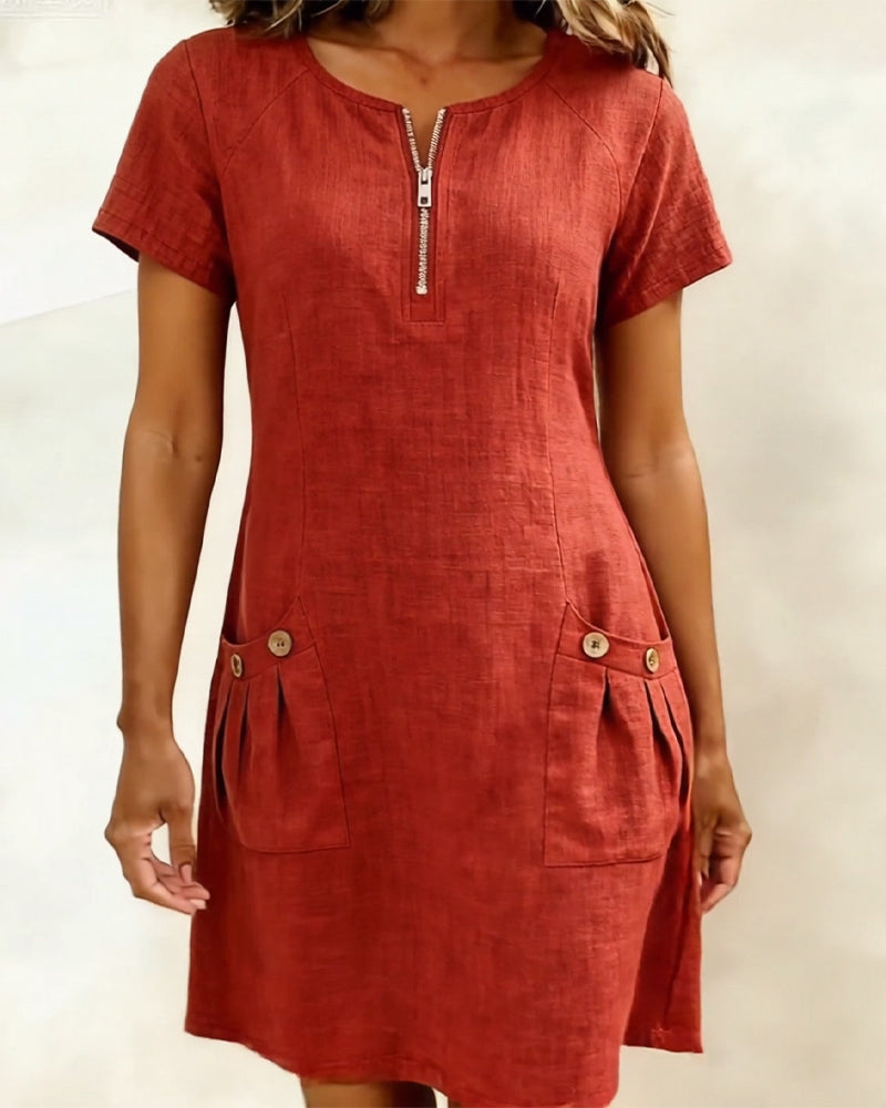 Elsera® | Vestido de algodón con cremallera