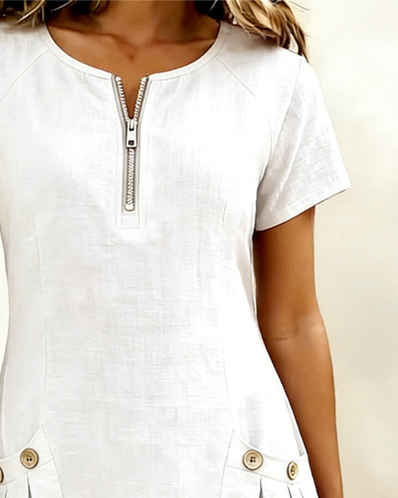 Elsera® | Vestido de algodón con cremallera