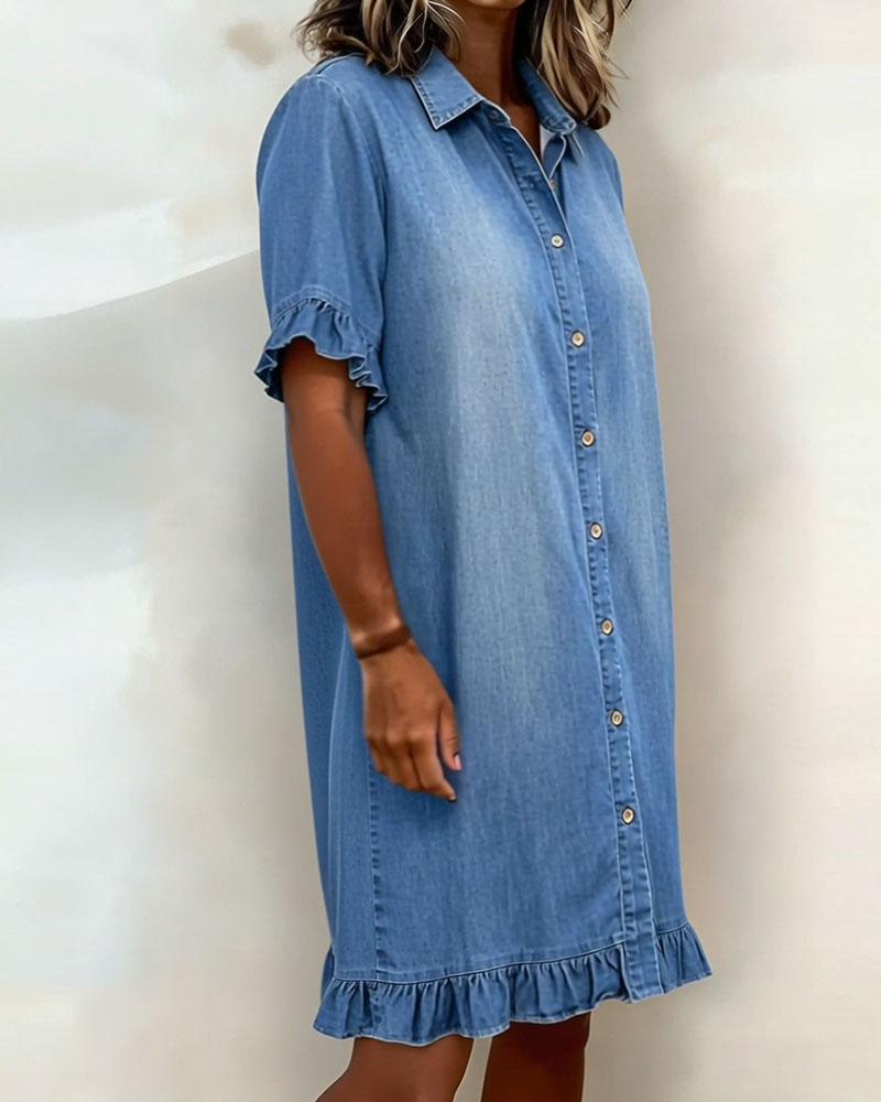 Aveline | Vestido vaquero cómodo con pliegues favorecedores