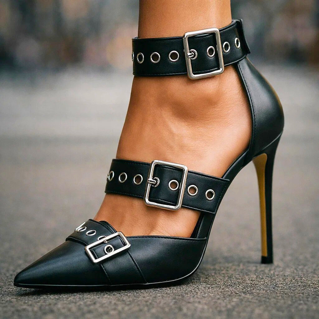 Konstanze | Stilettos de punta fina con tira de hebilla