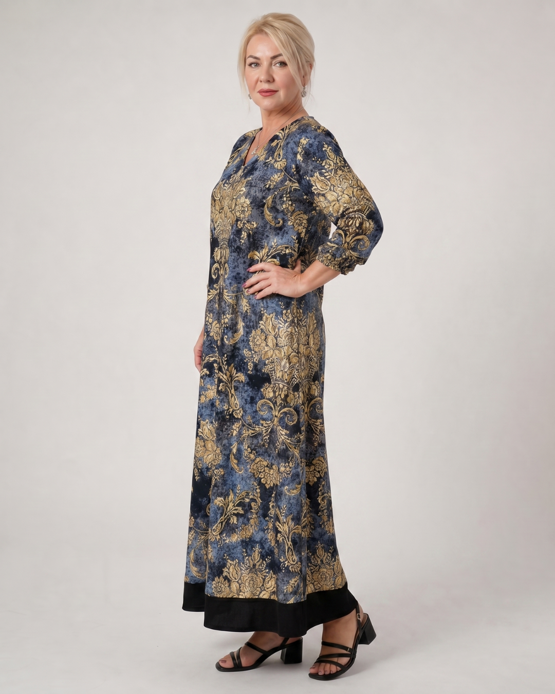 Adelheid | Vestido midi boho con estampado floral artístico