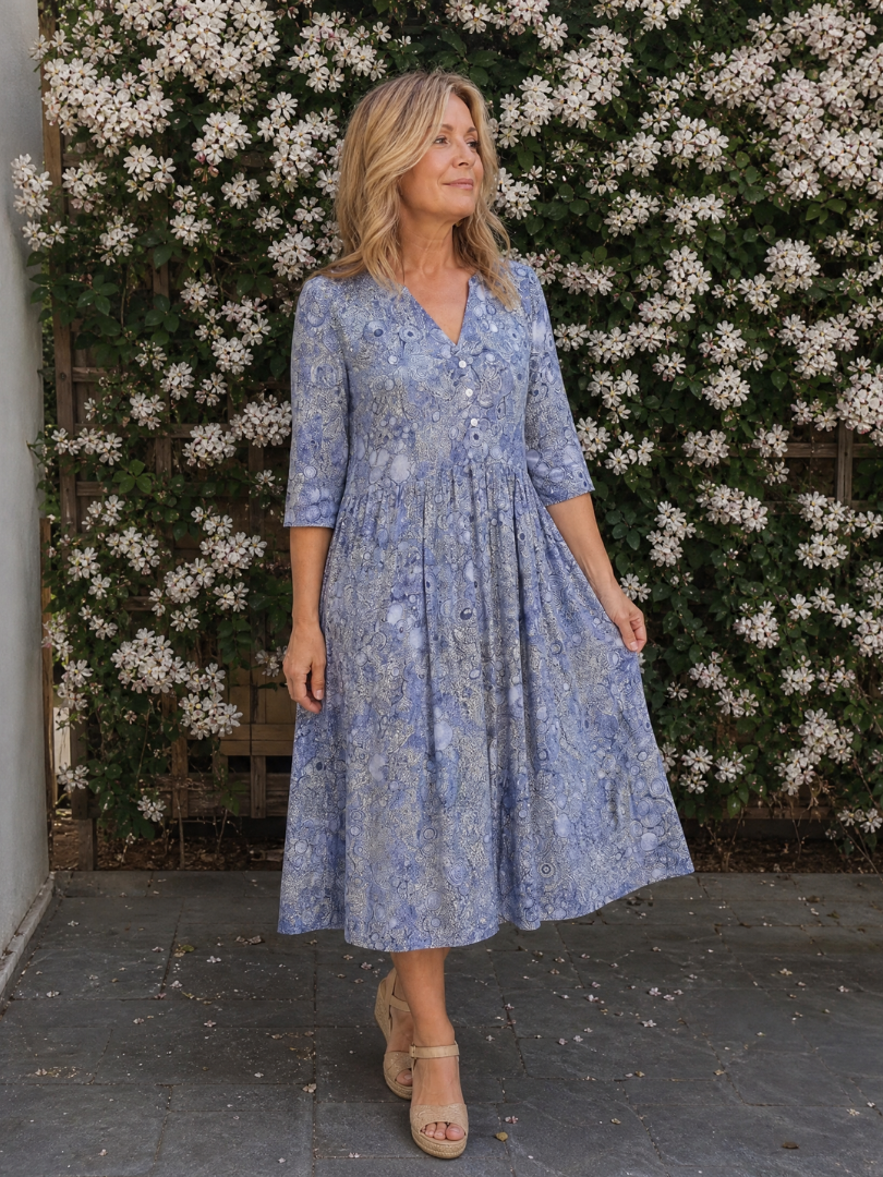 Antonia | Vestido floral vintage con botonadura