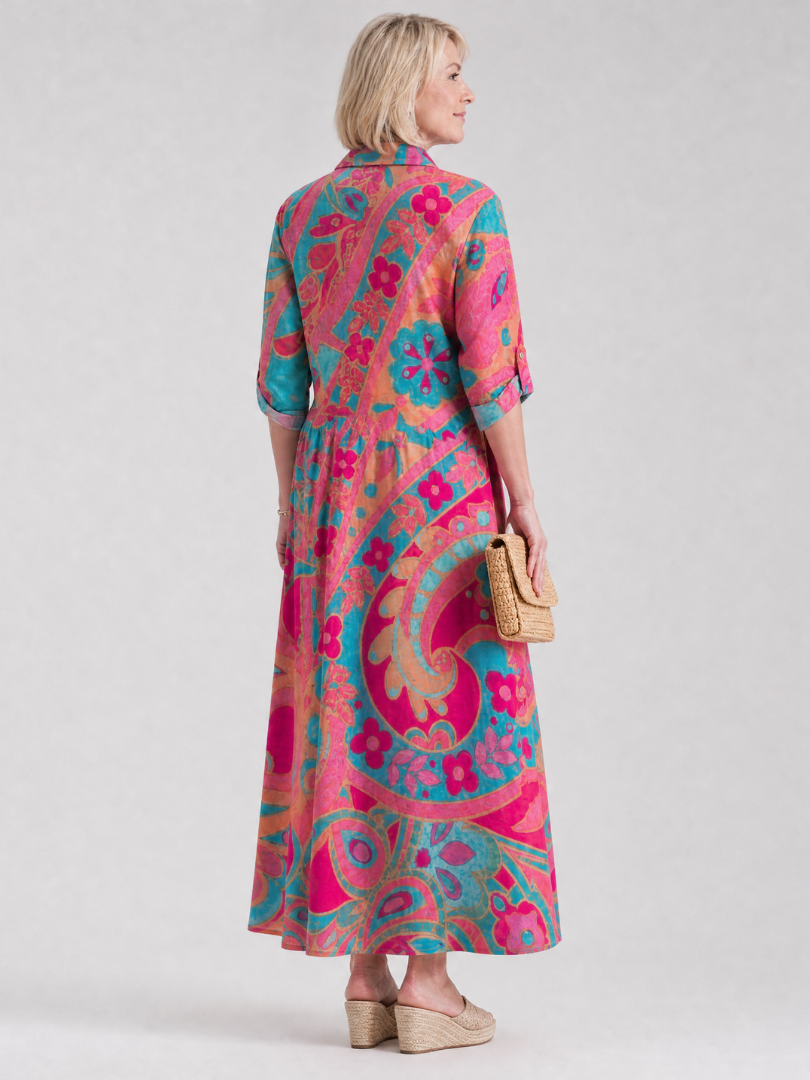 Augusta | Vestido camisero estampado con cuello