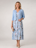 Aurelia | Vestido midi floral con chaqueta corta a juego