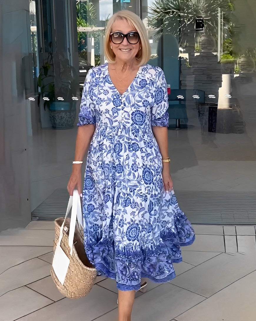 Keisha | Elegante Estampado Floral con Escote en V