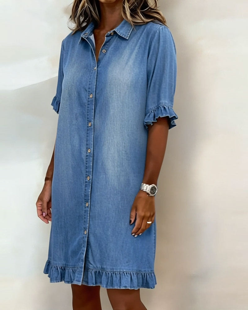 Aveline | Vestido vaquero cómodo con pliegues favorecedores