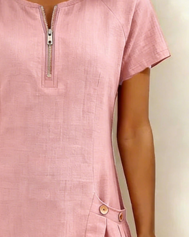 Elsera® | Vestido de algodón con cremallera