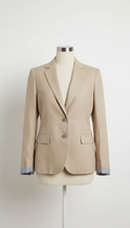 Blazer entallado de lino arena