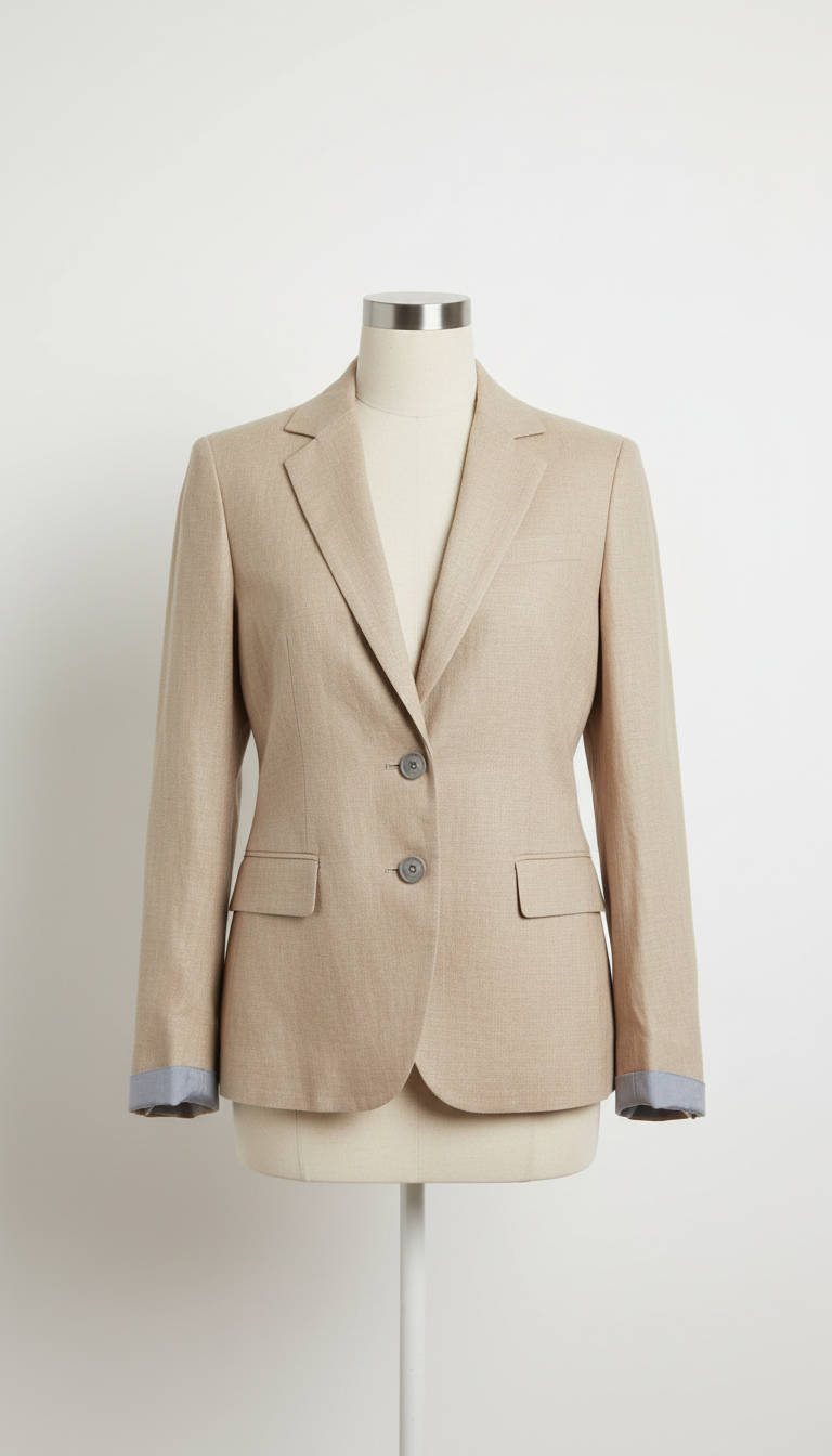 Blazer entallado de lino arena