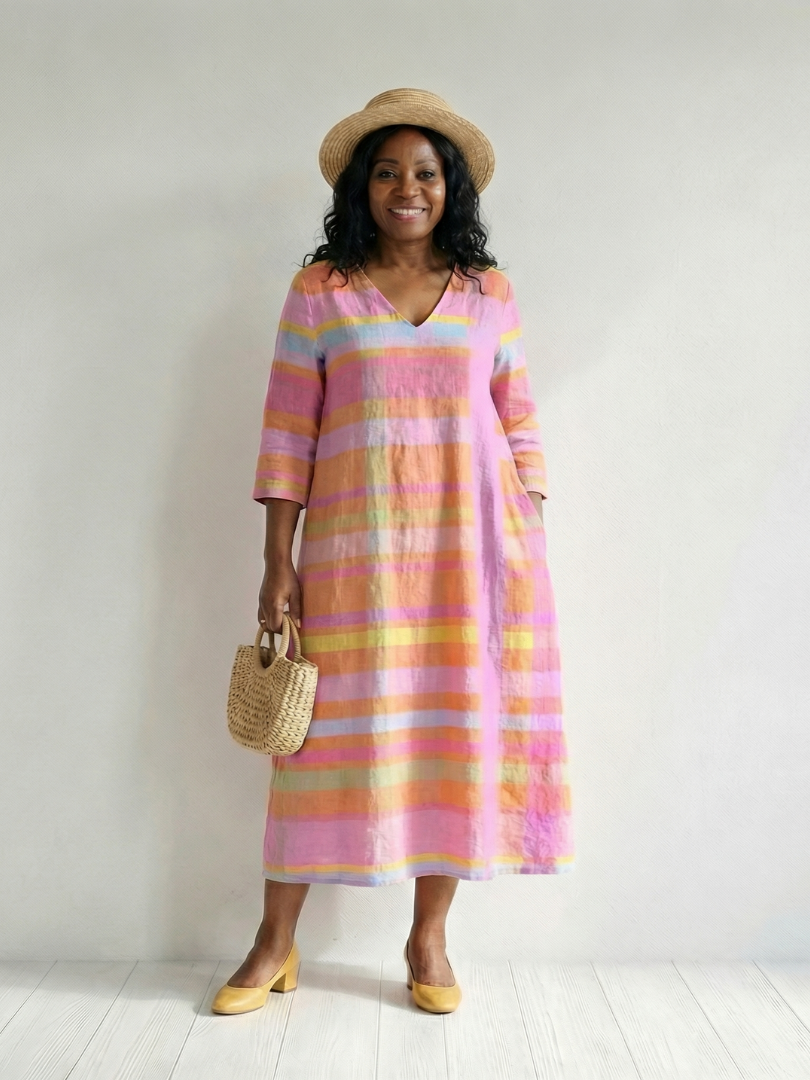 Britta | Vestido midi de rayas de corte holgado