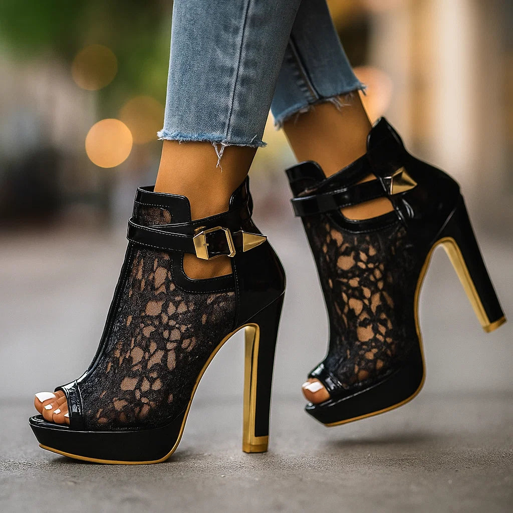 Rosalind | Sandalias de encaje con peeptoe