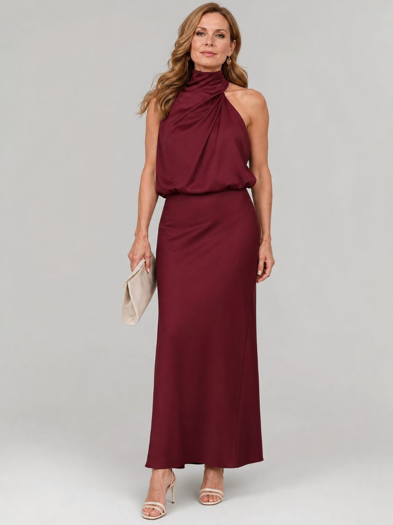 Christiane | Vestido maxi drapeado