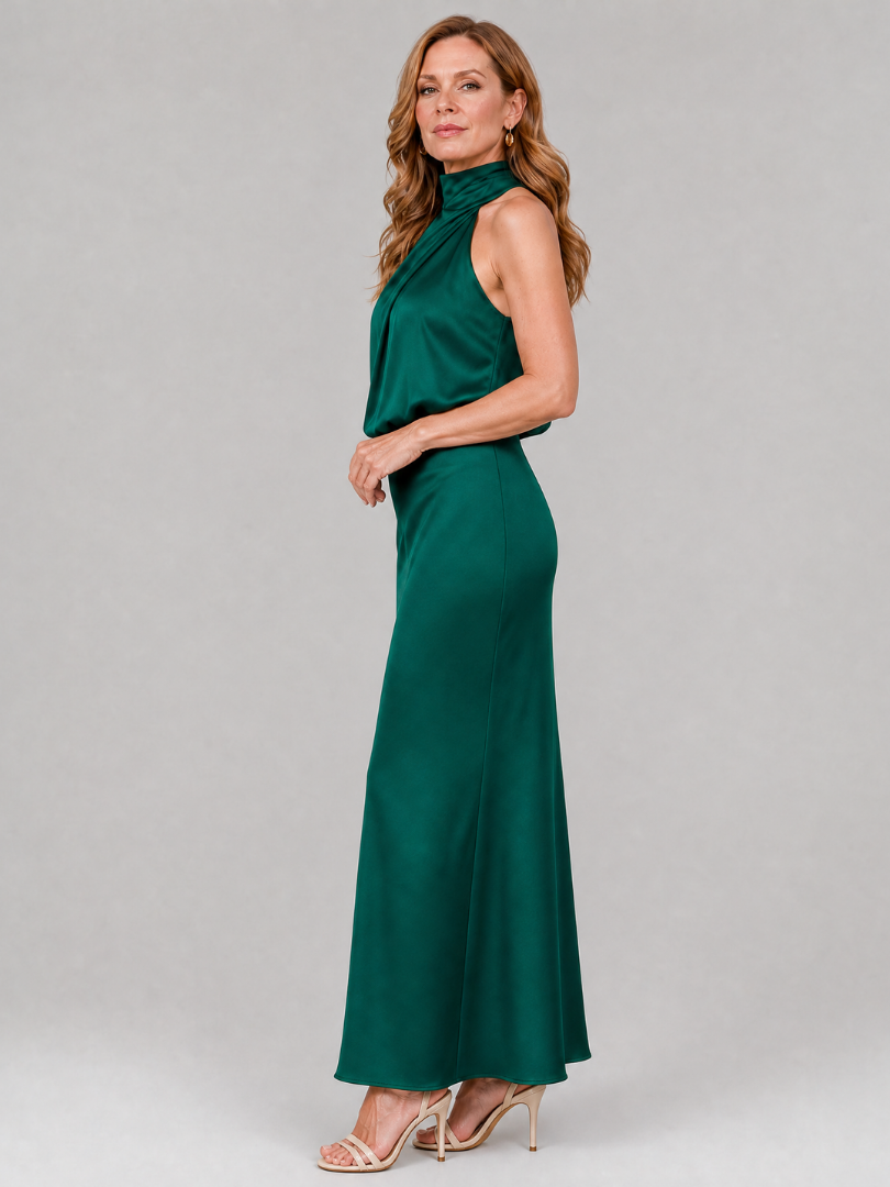 Christiane | Vestido maxi drapeado