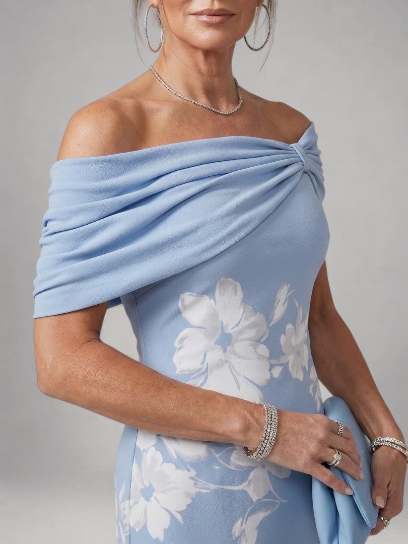 Christina | Vestido midi de hombros descubiertos con drapeado