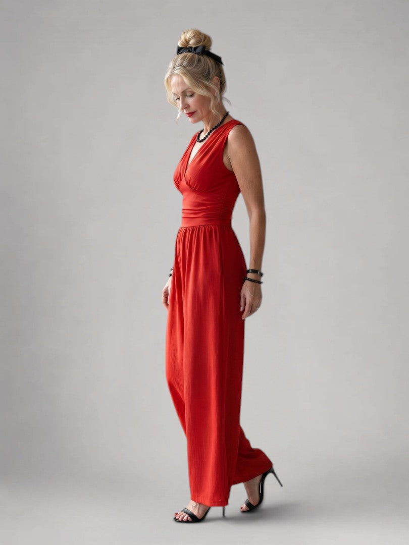 Claudia | Mono ancho con escote en V