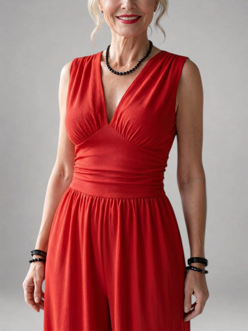 Claudia | Mono ancho con escote en V