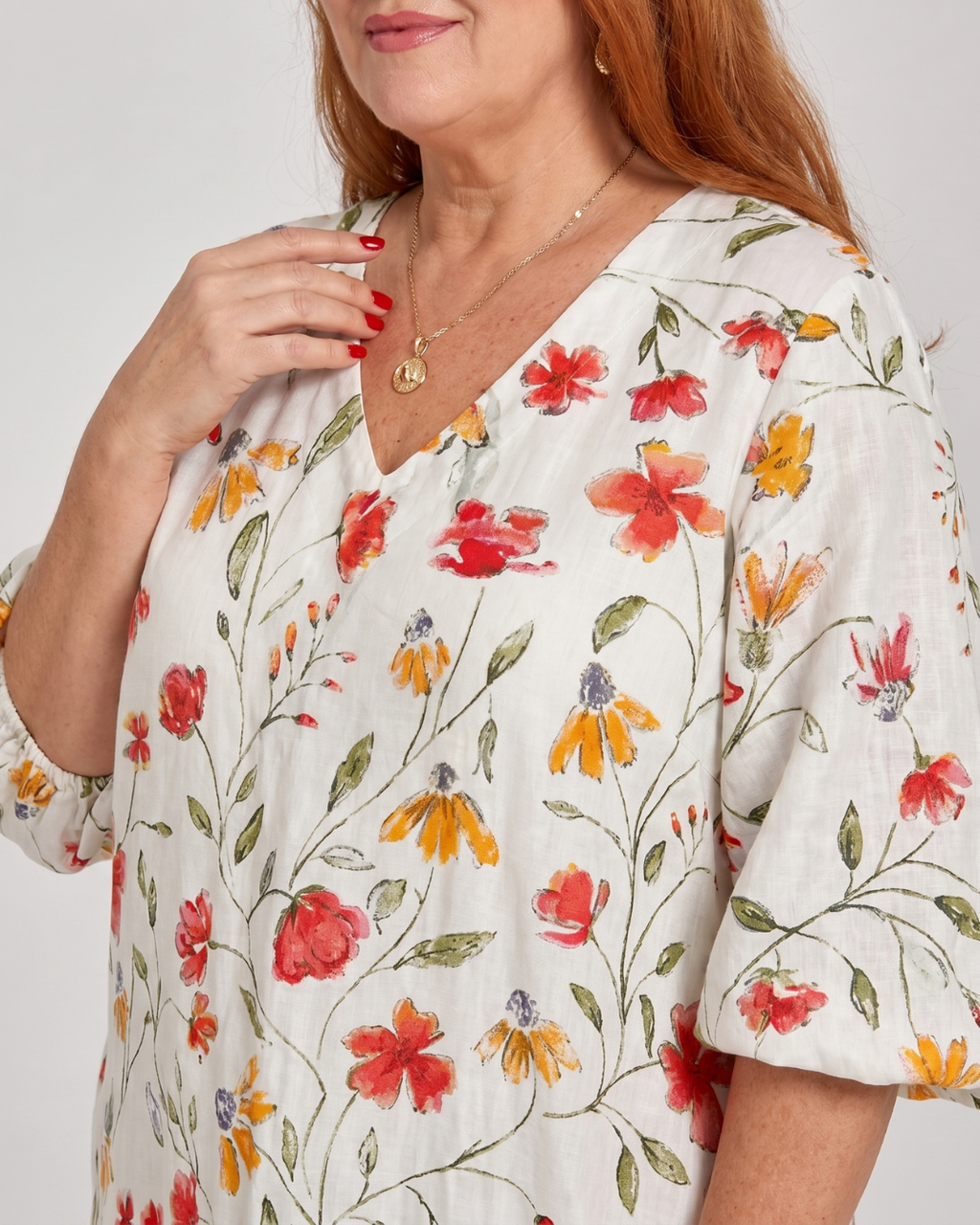 Cosima | Vestido midi boho con estampado de flores silvestres