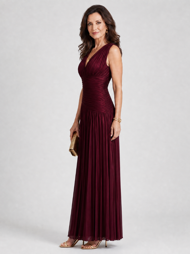 Dorothea | Vestido midi plisado sin mangas