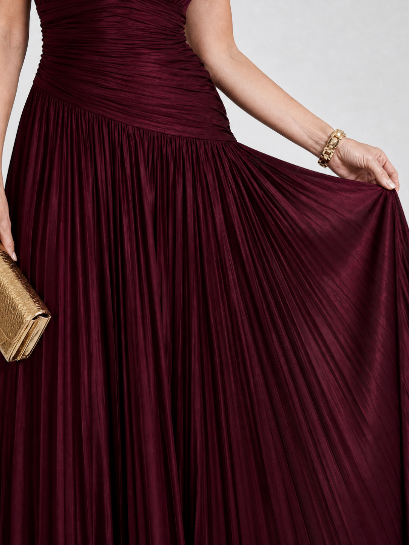 Dorothea | Vestido midi plisado sin mangas