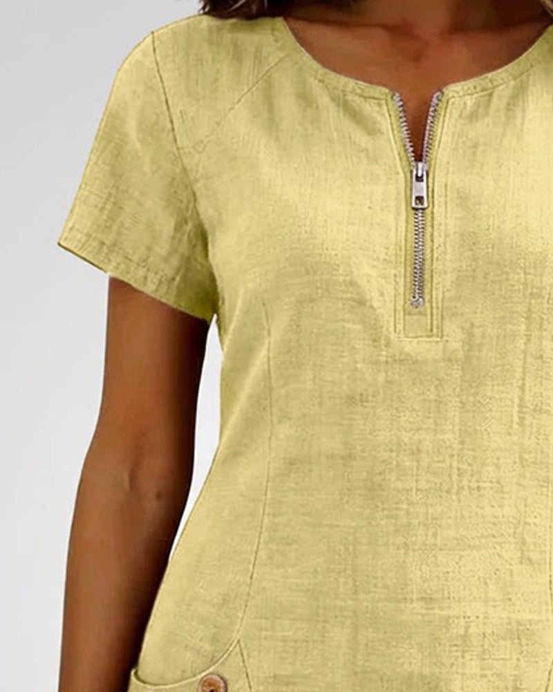 Elsera® | Vestido de algodón con cremallera