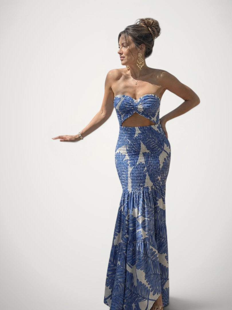 Elisa | Conjunto de dos piezas de hombros descubiertos con estampado floral