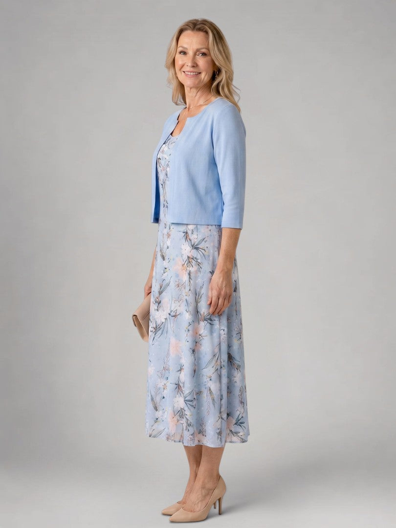 Marlene | Vestido midi floral con chaqueta corta