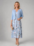 Marlene | Vestido midi floral con chaqueta corta
