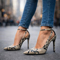 Ernestine | Zapatos de tacón de aguja de punta fina con correa de tobillo