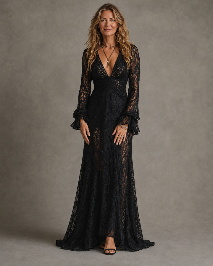 Charlotte, Vestido Maxi de Mujer con Escote en V Pronunciado de Zelira