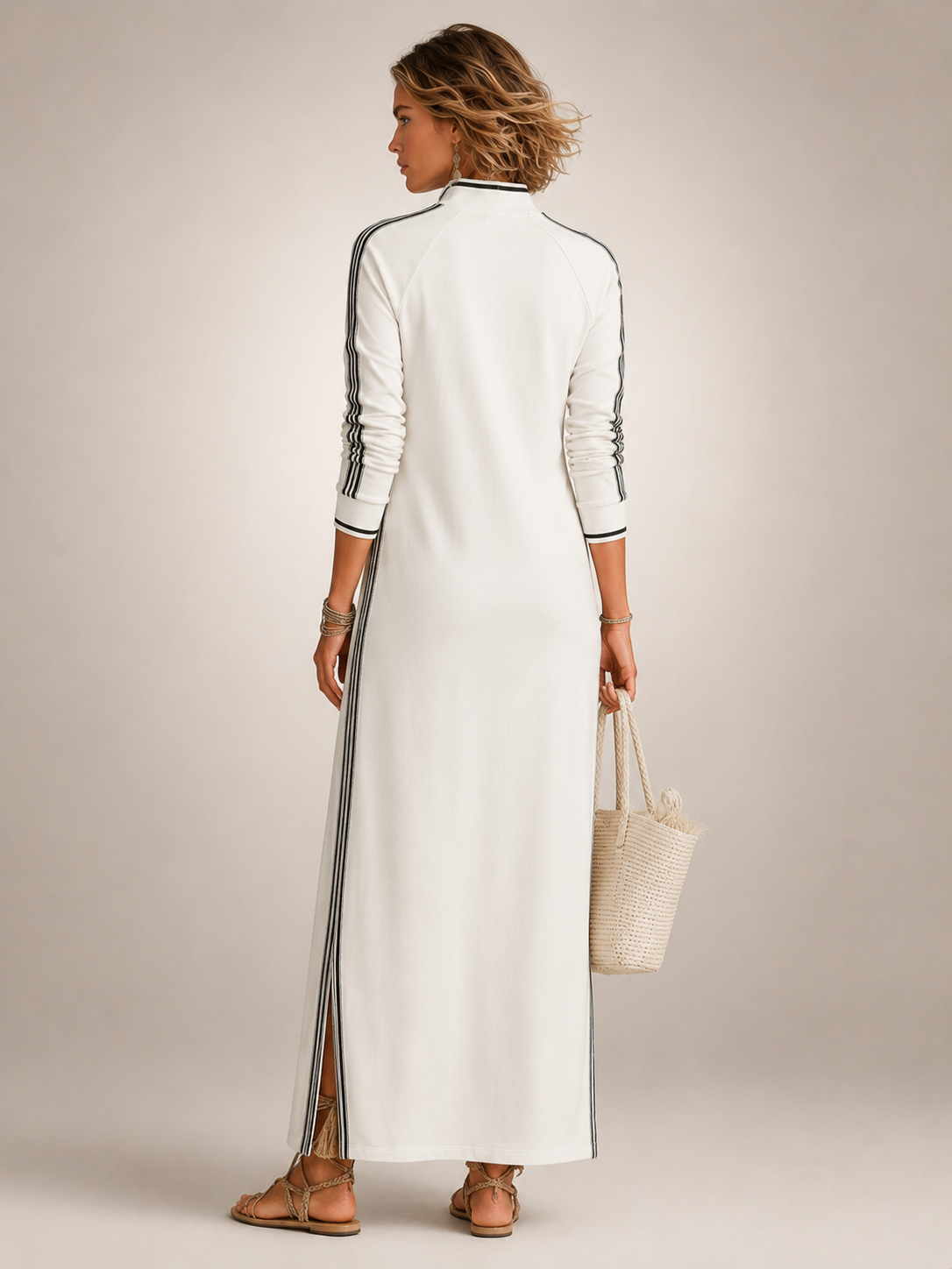 Frieda | Vestido de felpa minimalista en largo maxi
