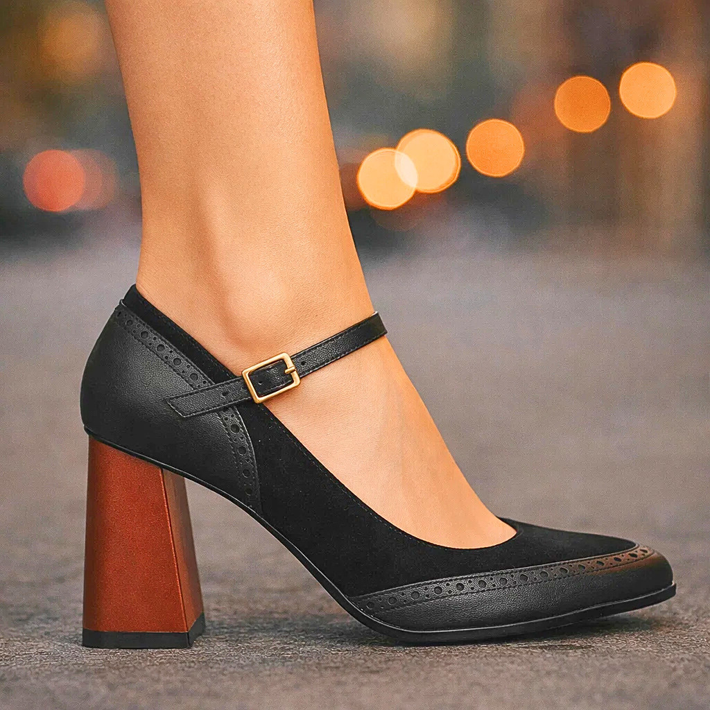 Felizitas | Zapatos Mary Jane con tacón de bloque y correa