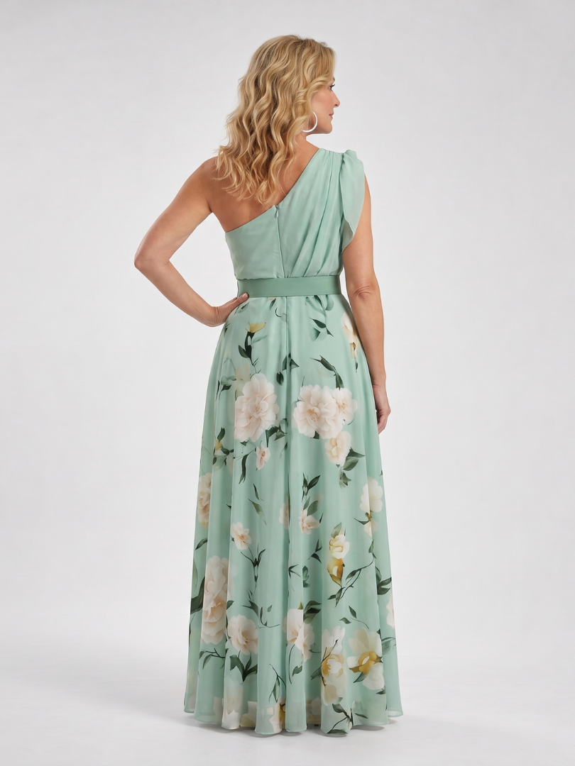 Franziska | Vestido maxi asimétrico con cinturón
