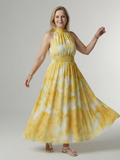 Gisela | Vestido midi halter con volantes en 4 colores