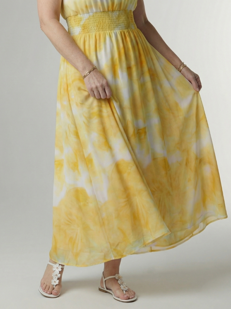 Gisela | Vestido midi halter con volantes en 4 colores