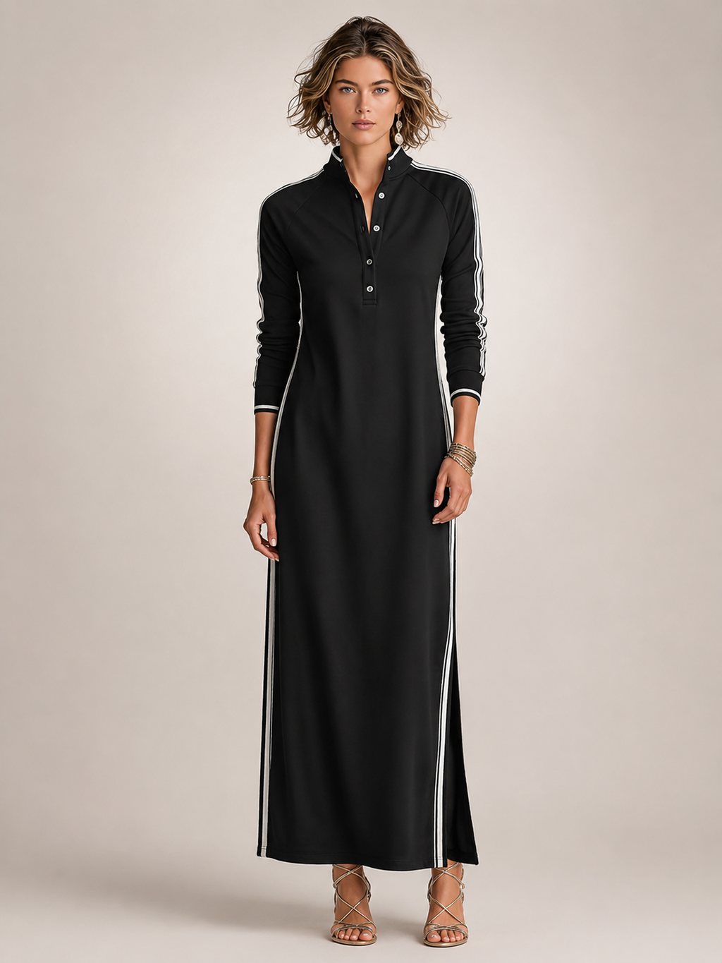 Frieda | Vestido de felpa minimalista en largo maxi