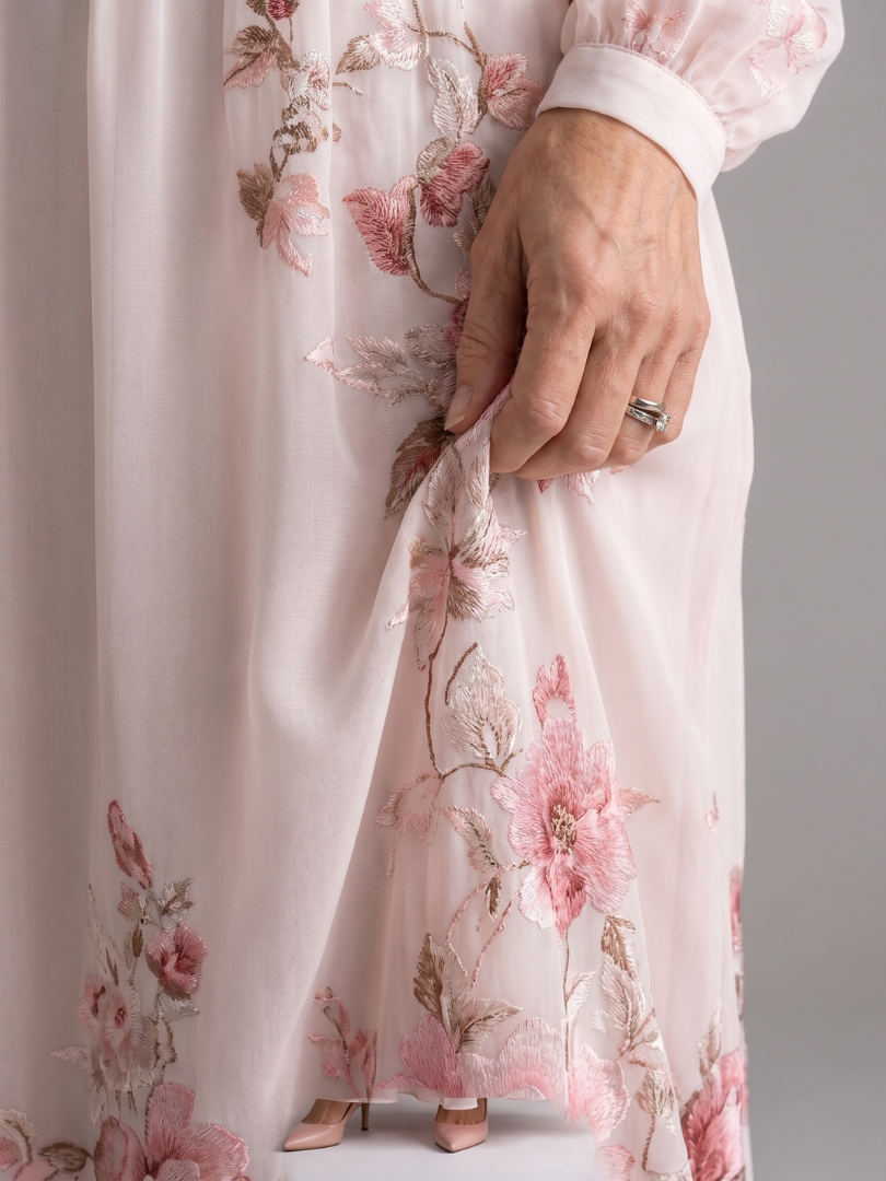 Henriette | Vestido midi floral de manga larga