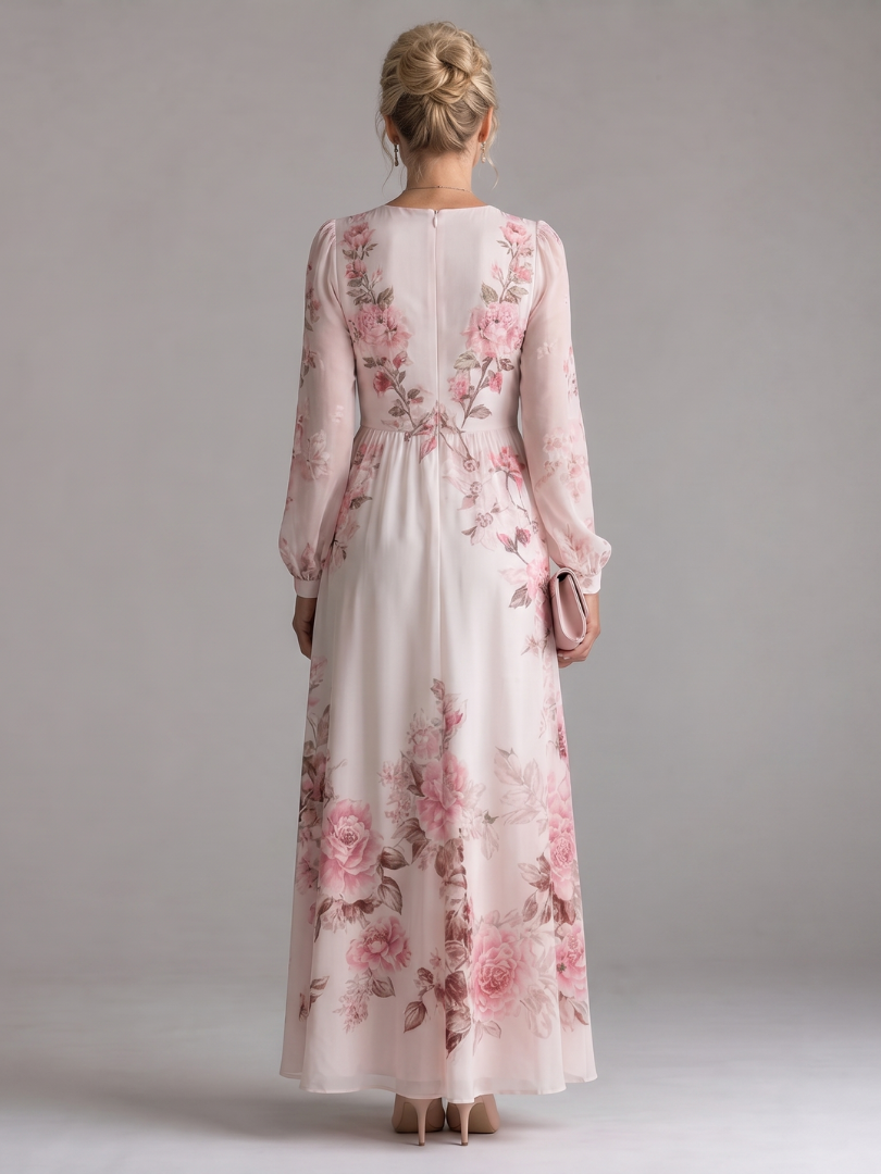 Henriette | Vestido midi floral de manga larga