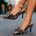 Hermine | Sandalia slingback con estampado de leopardo y lazo