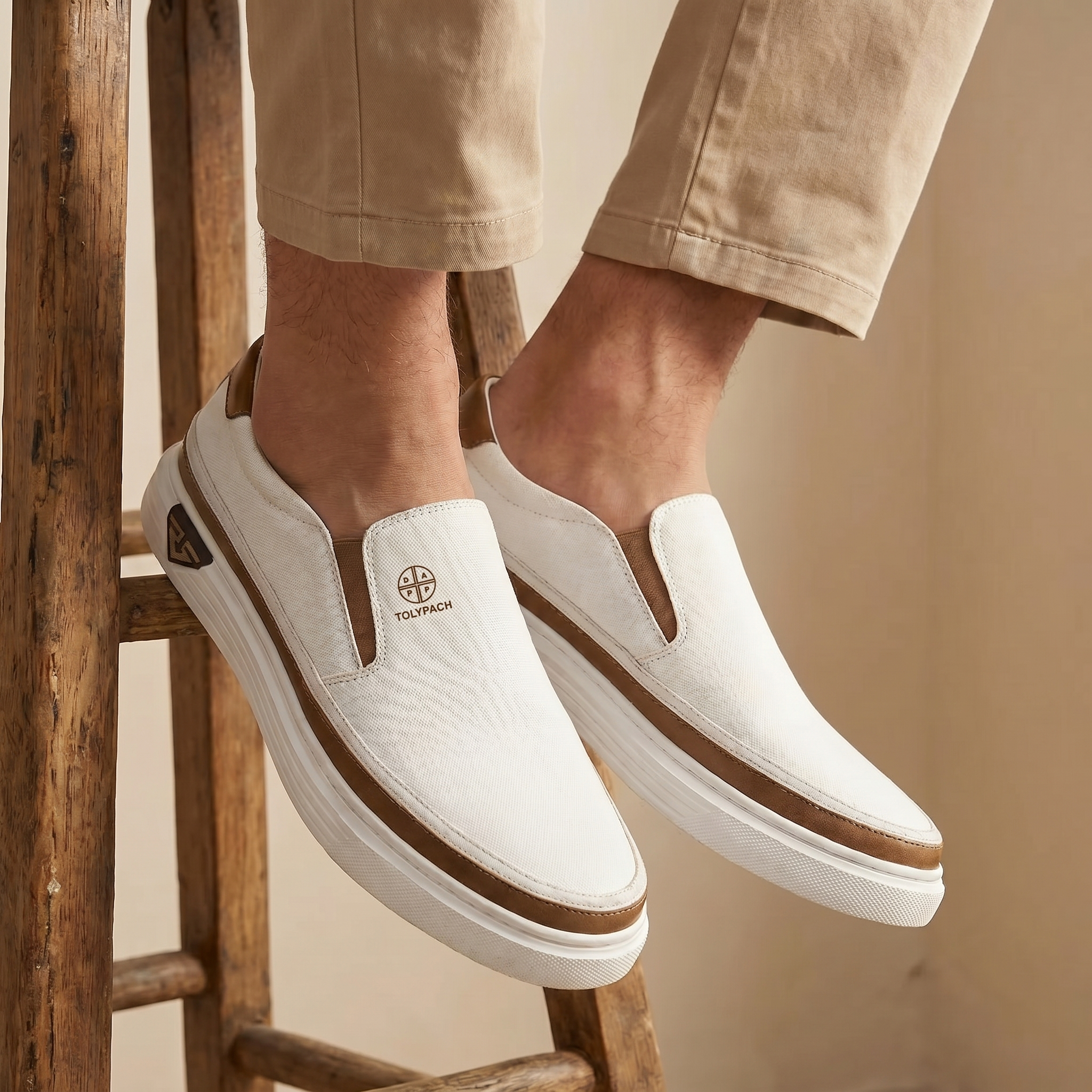 Elsera – Zapatillas slip-on de piel para hombre