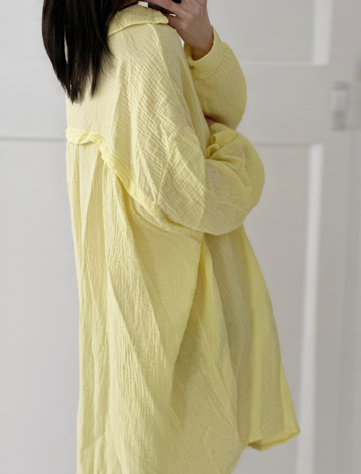 Blusa de muselina, oversize larga, 32 colores