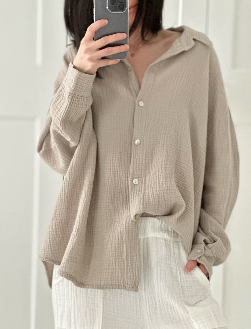 Blusa de muselina, regular, 34 colores