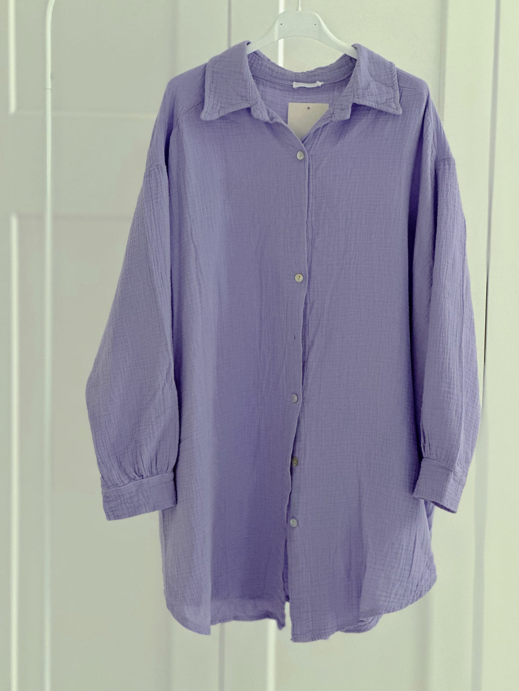 Blusa de muselina, oversize larga, 32 colores