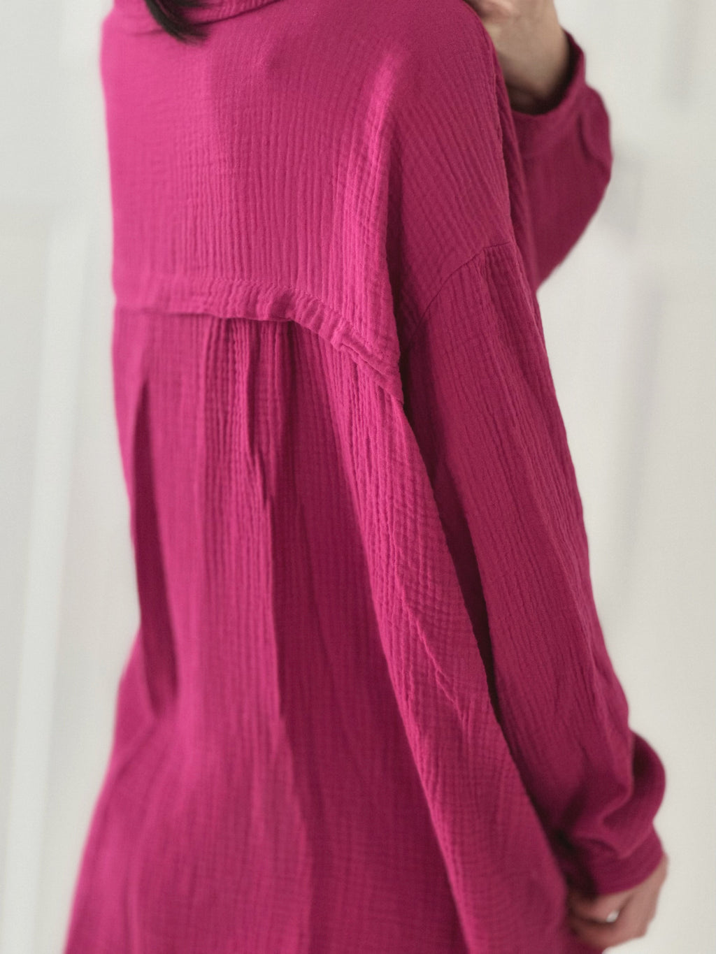 Blusa de muselina, oversize larga, 32 colores