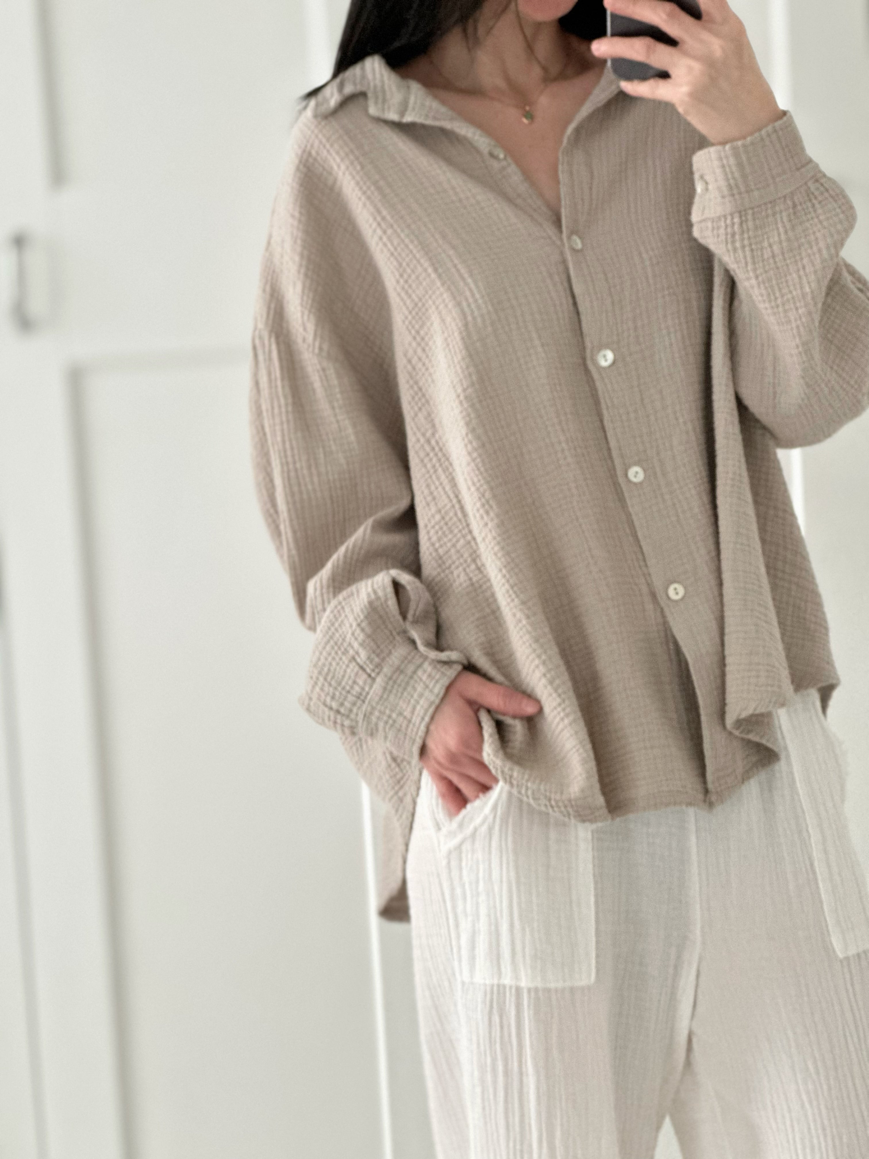 Blusa de muselina, regular, 34 colores