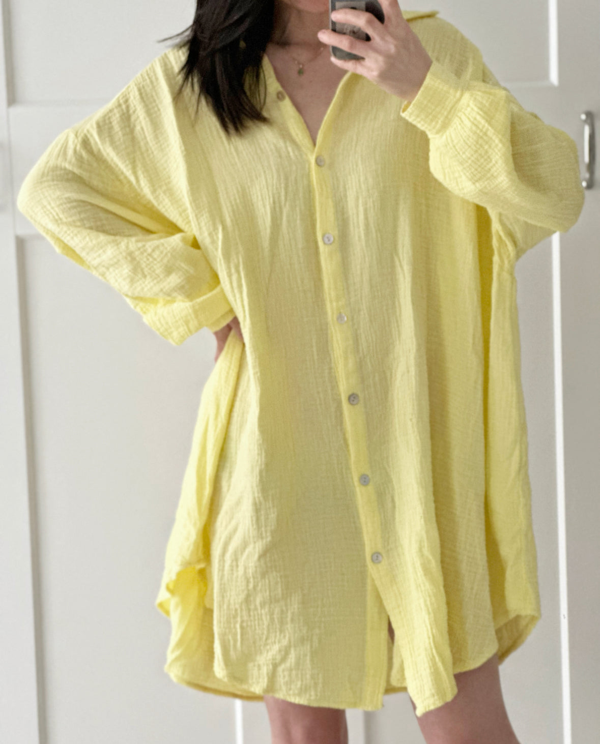 Blusa de muselina, oversize larga, 32 colores