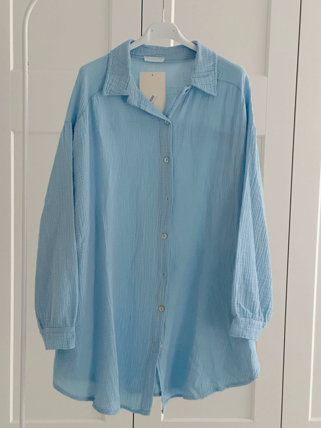 Blusa de muselina, oversize larga, 32 colores